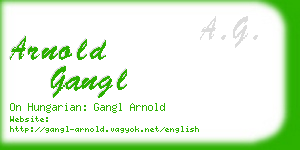 arnold gangl business card